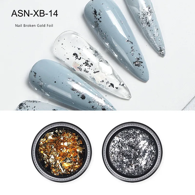 Nail Broken Gold Foil Decoration